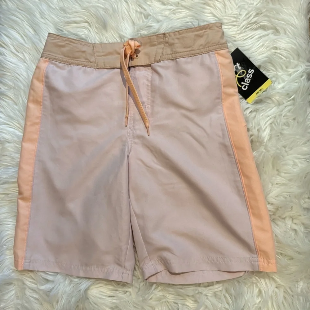 Art Class Boys Swim Trunks Size 12 Pink Colorblock UPF 50 NWT‎